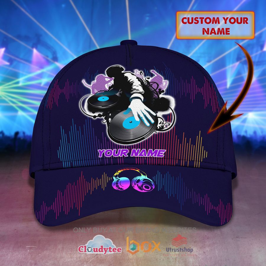 dj multicolor custom name purple navy cap 1 55167