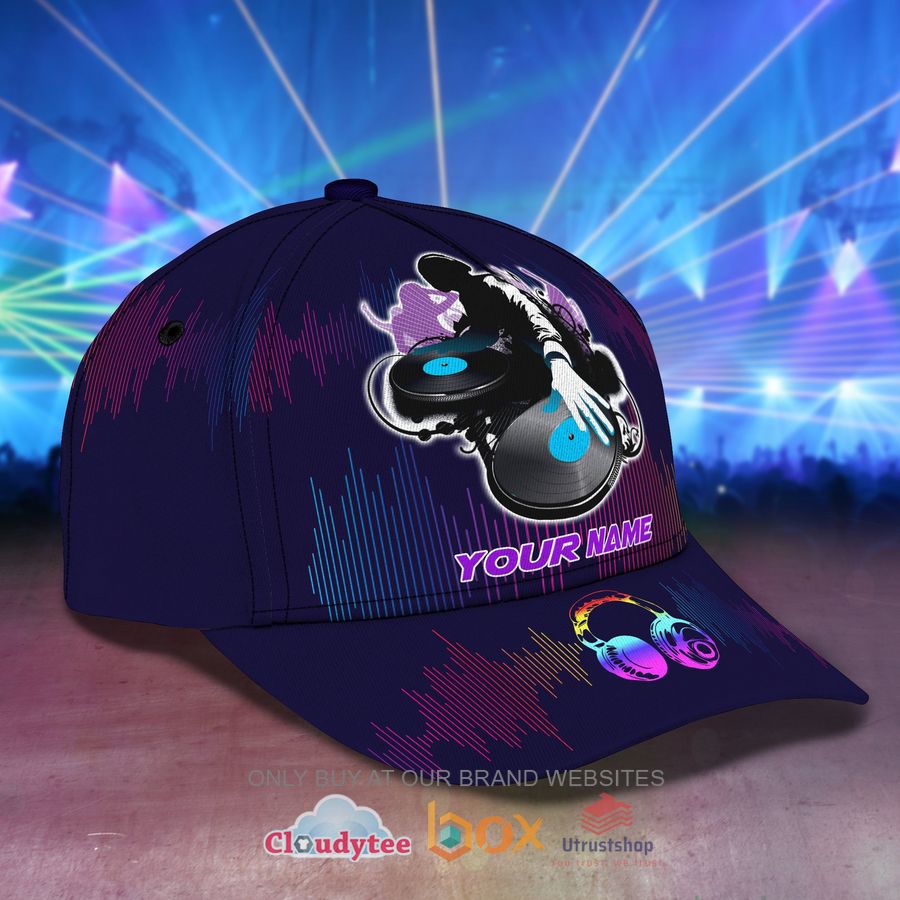 dj multicolor custom name purple navy cap 2 37742