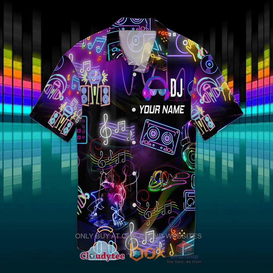 dj music pattern color custom name hawaiian shirt 2 87177