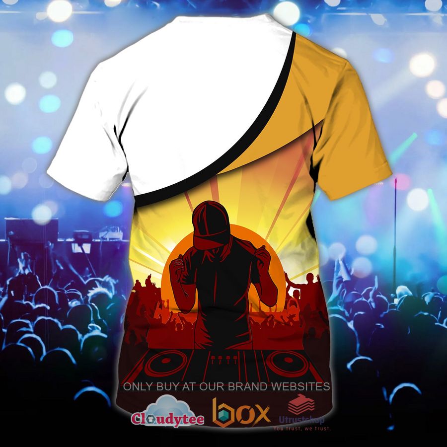 dj music show custom name yellow white 3d shirt 2 35776