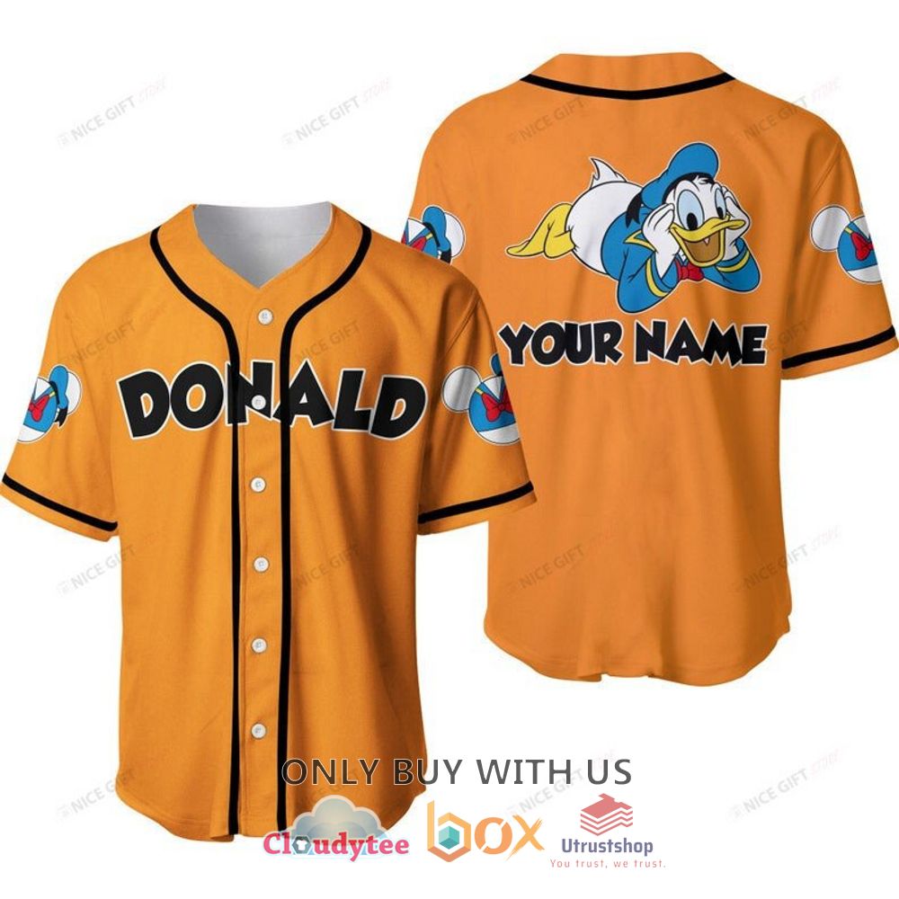 donald duck disney custom name baseball jersey shirt 1 25332
