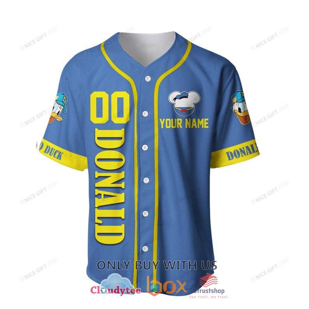 donald duck personalized blue color baseball jersey shirt 2 37359