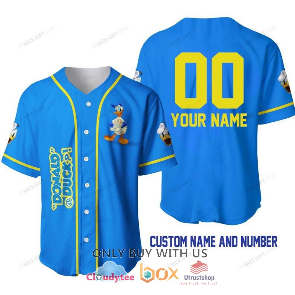 donald duck personalized full blue baseball jersey shirt 1 48132