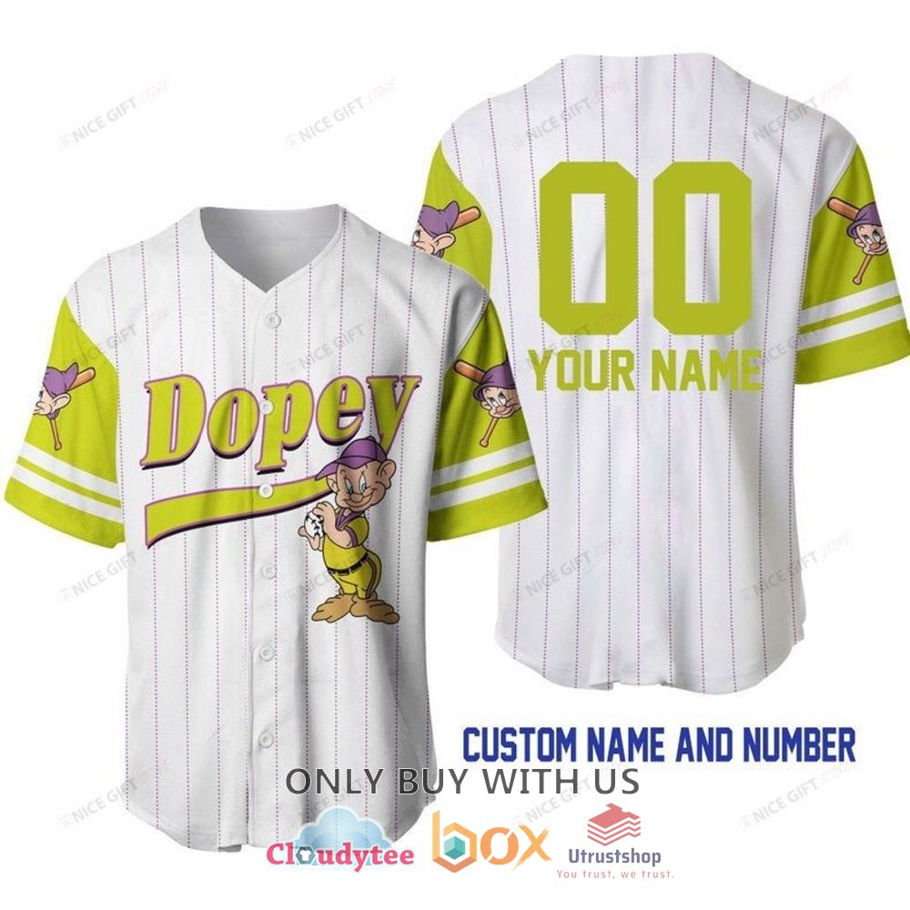 dopey snow white and the seven dwarfs personalized baseball jersey shirt 1 58807