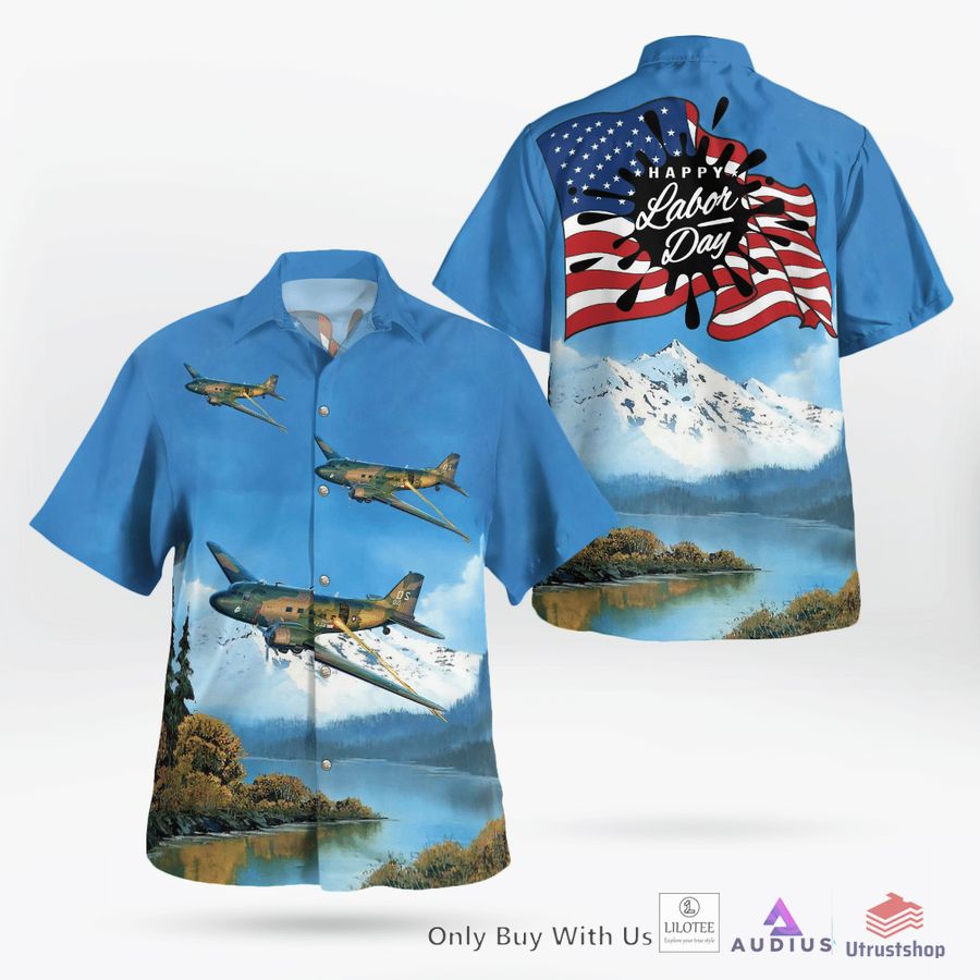 douglas ac 47 spooky kc air show happy labor daynew centurykansas hawaiian shirt 1 93895