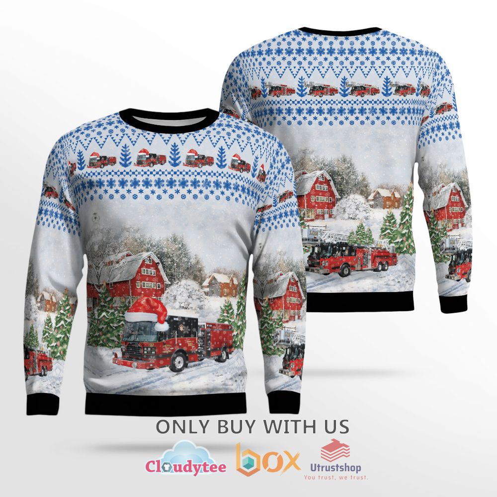 downers grove fire department white christmas sweater 1 19594