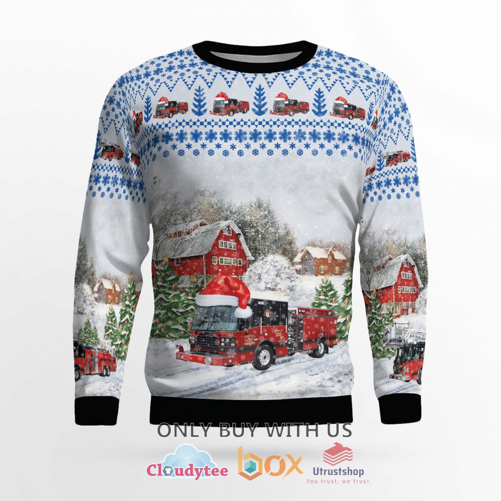 downers grove fire department white christmas sweater 2 74636