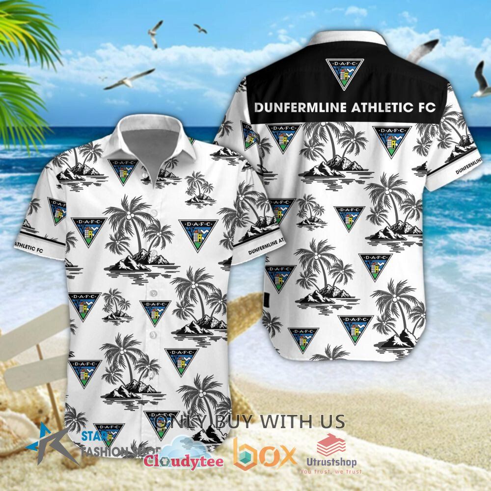 dunfermline athletic f c short sleeve hawaiian shirt short 1 35375