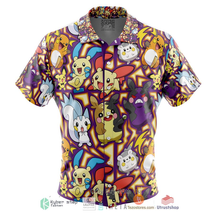 electric rodent type pokemon short sleeve hawaiian shirt 1 24314