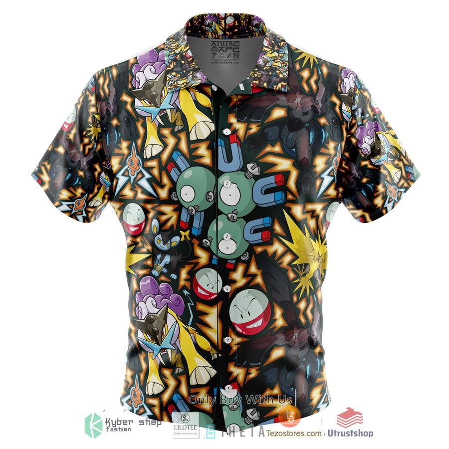 electric type pokemon short sleeve hawaiian shirt 1 90757