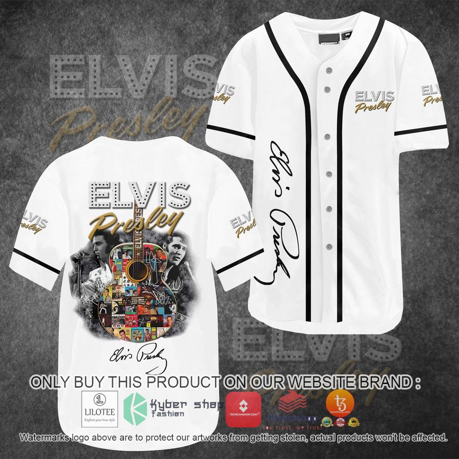 elvis presley guitar albums cover baseball shirt 1 34264