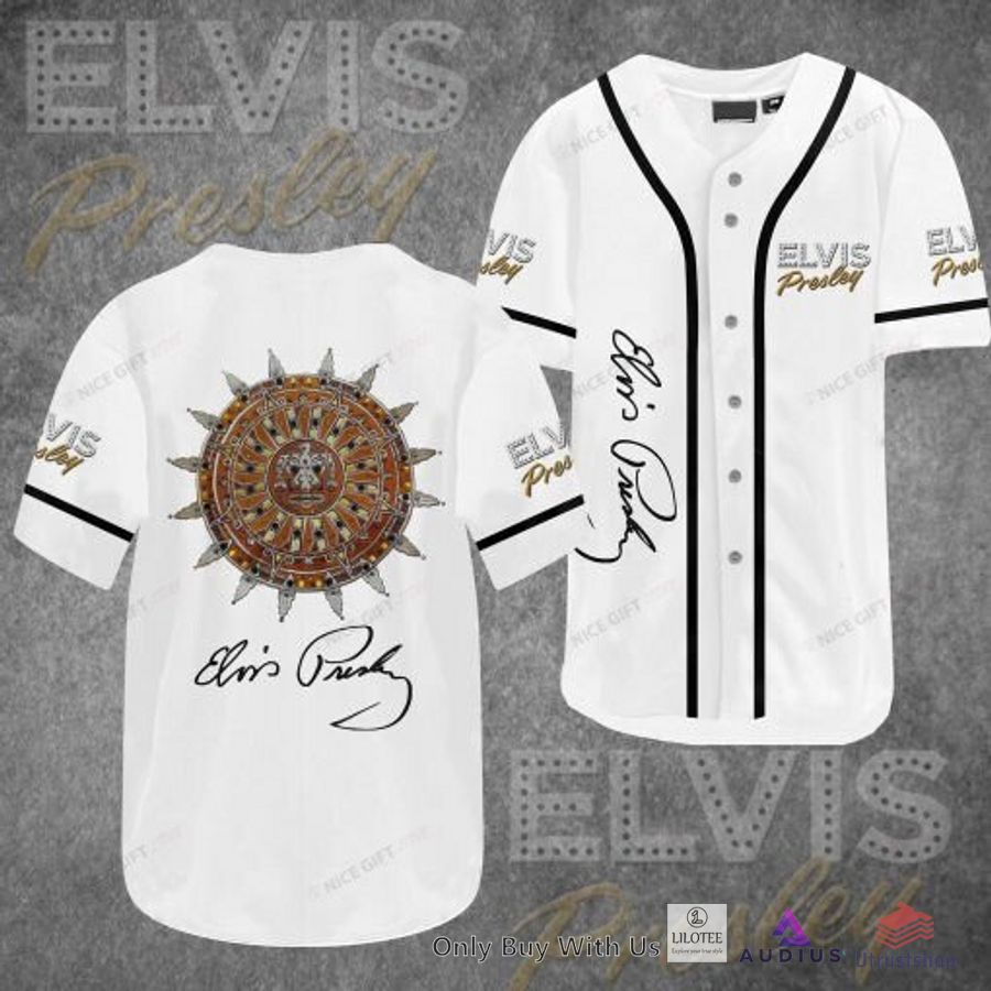 elvis presley white sign baseball jersey 1 47046