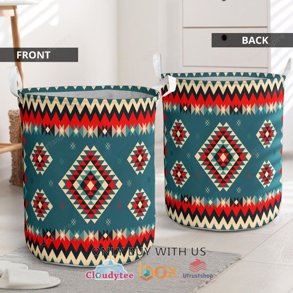 ethnic geometric red pattern laundry basket 2 92746