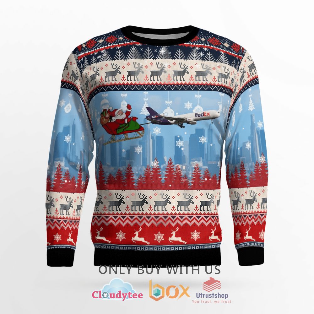 fedex express mcdonnell douglas boeing md 10 30f with santa over memphis sweater 2 1964