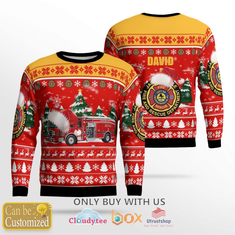 fire and rescue department custom name christmas sweater 1 26910