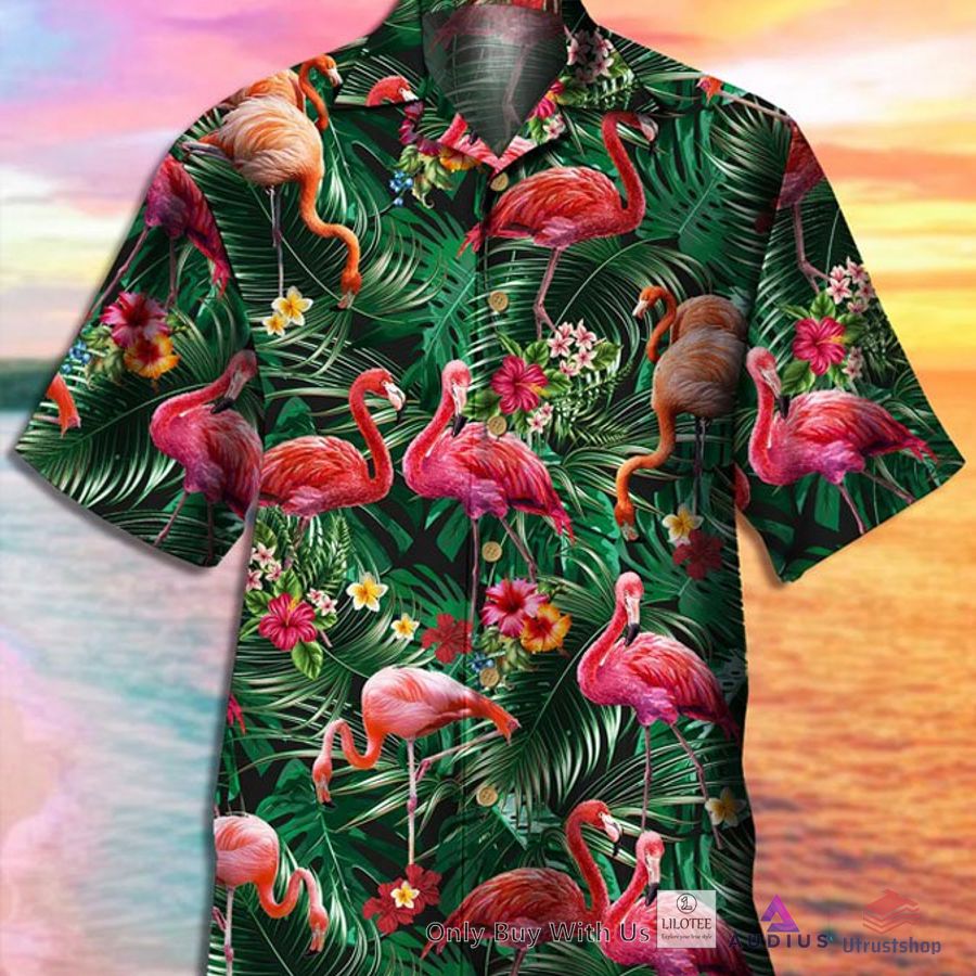 flamingo botanical print hawaiian shirt 1 18818