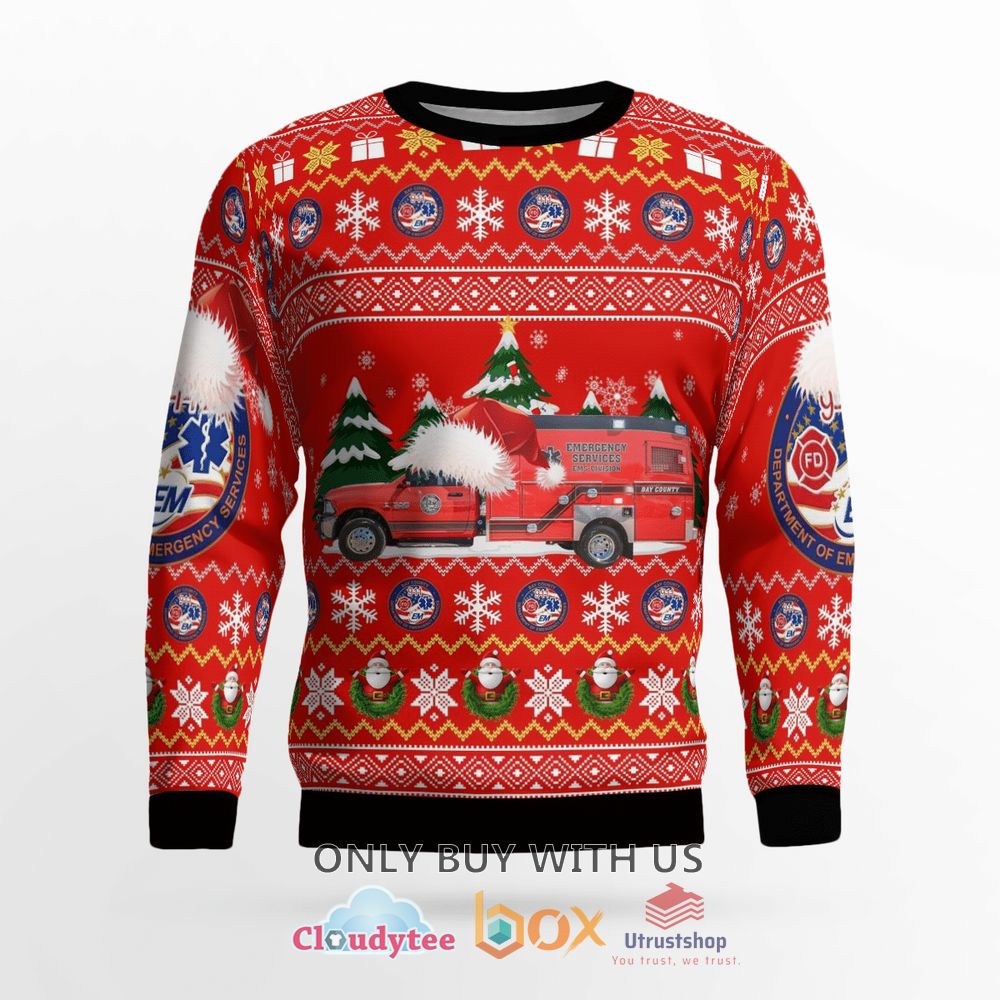florida bay county ems red christmas sweater 2 3949