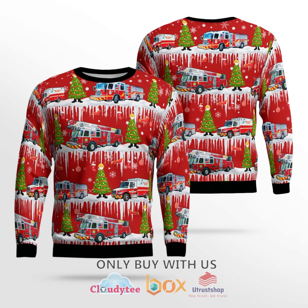 florida pasco county fire rescue red christmas sweater 1 4435