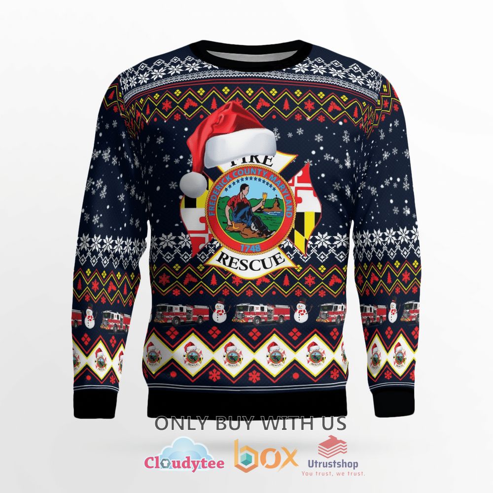 frederick county md fire rescue christmas sweater 2 64467