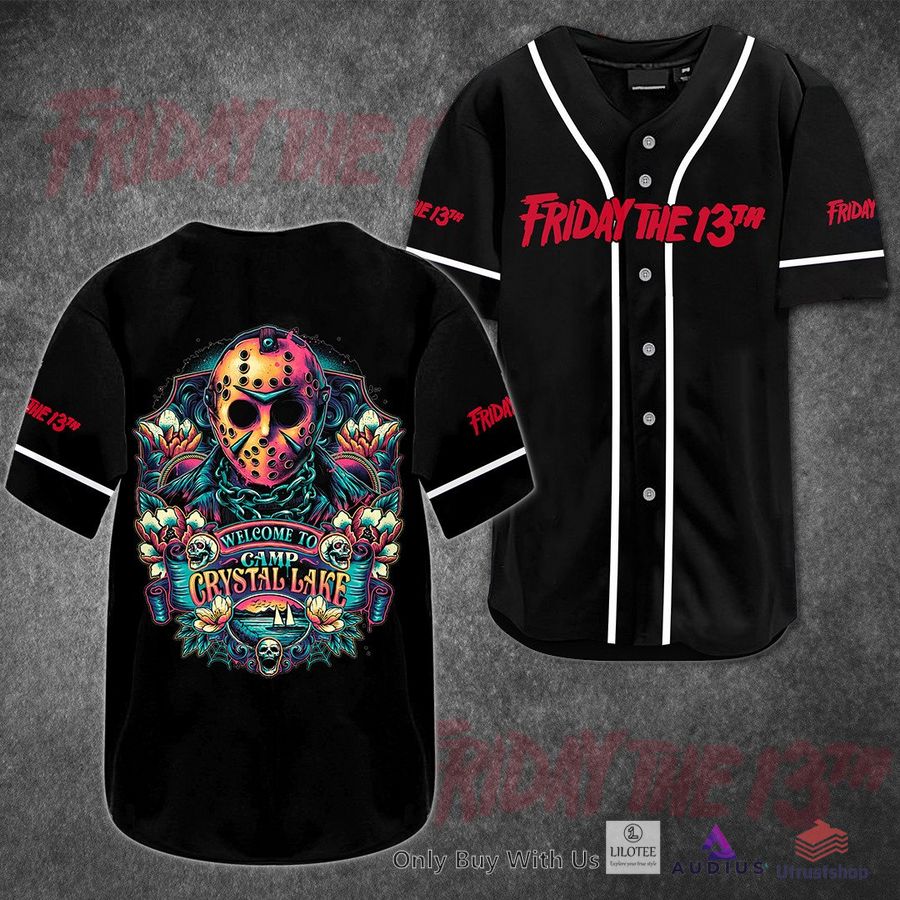 friday the 13th welcome to crystal lake horror movie baseball jersey 1 65829