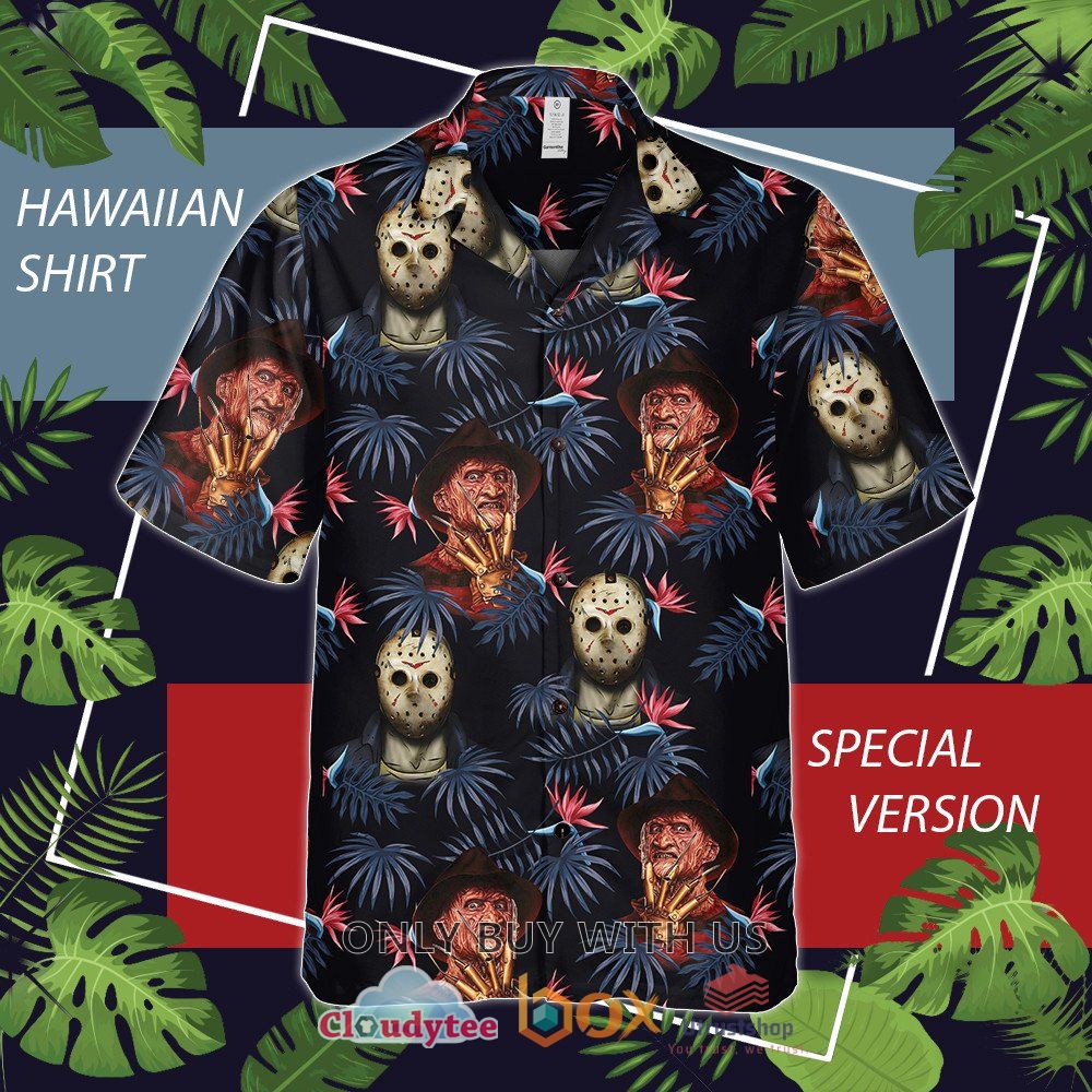 friends halloween horror movies navy hawaiian shirt 1 89912