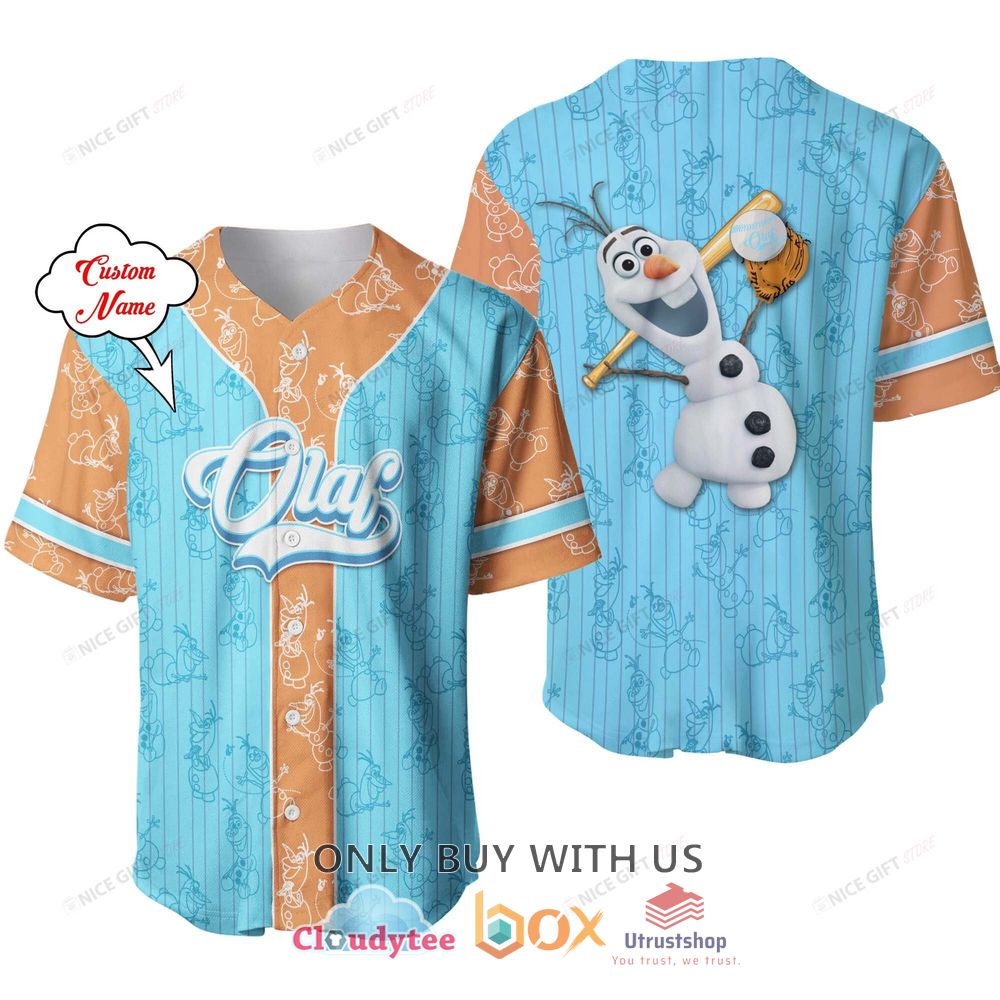 frozen olaf custom name baseball jersey shirt 1 17087