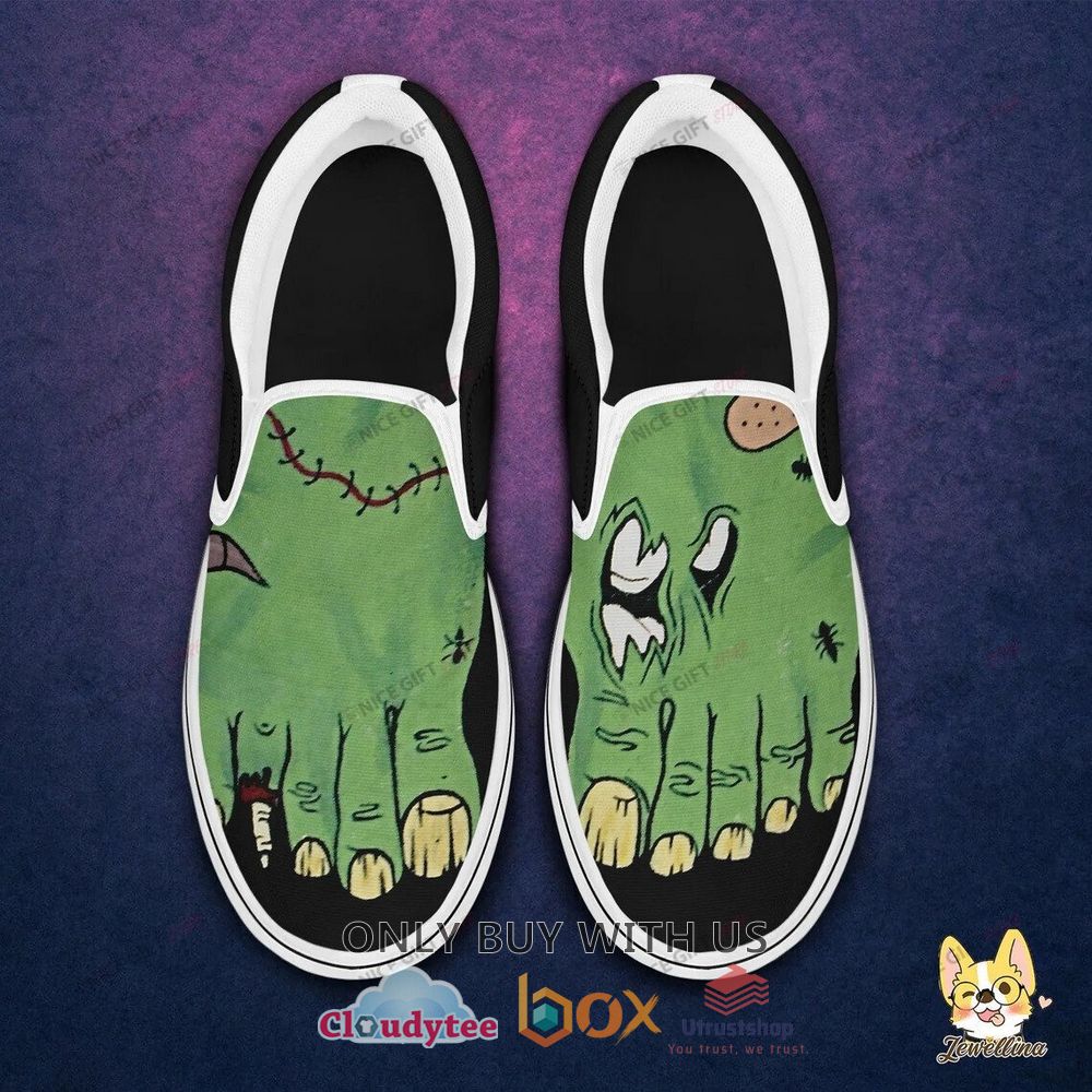 funny zombie feet halloween slip on shoes 1 3882