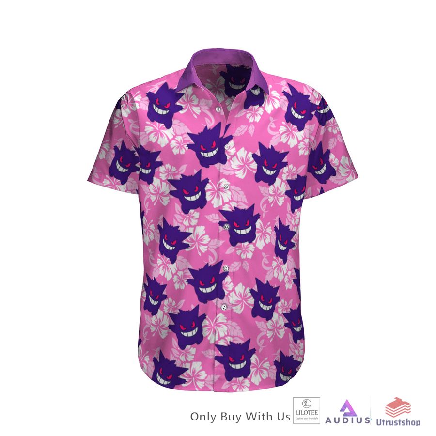 gengar tropical hawaiian shirt short 1 85035