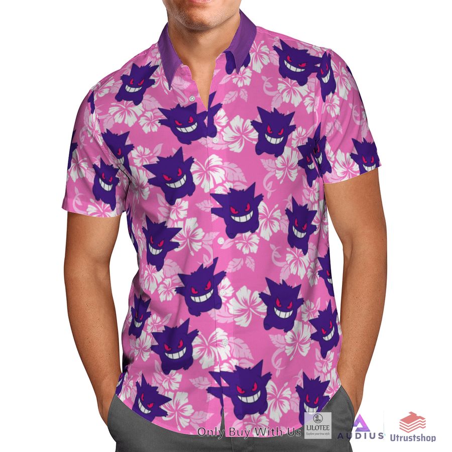 gengar tropical hawaiian shirt short 2 4489
