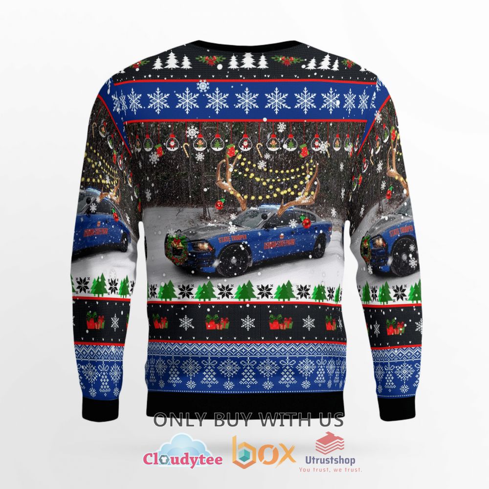 georgia state patrol blue charger pursuit christmas sweater 2 58567