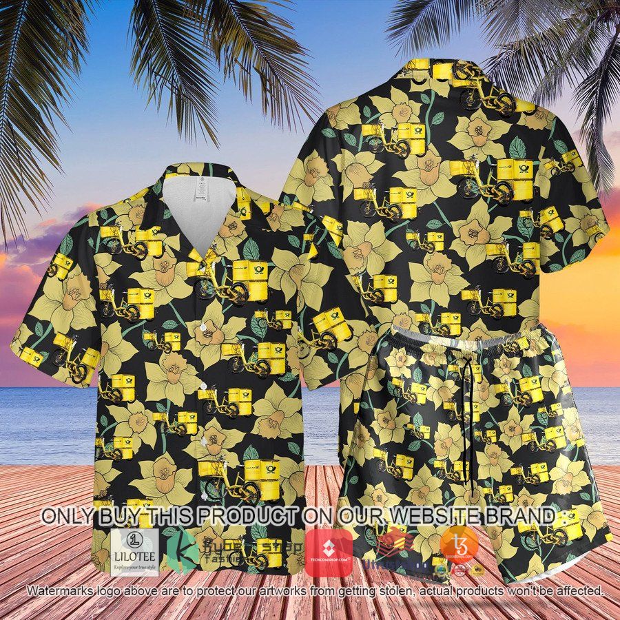 german deutsche post e trike black hawaiian shirt beach shorts 1 58881