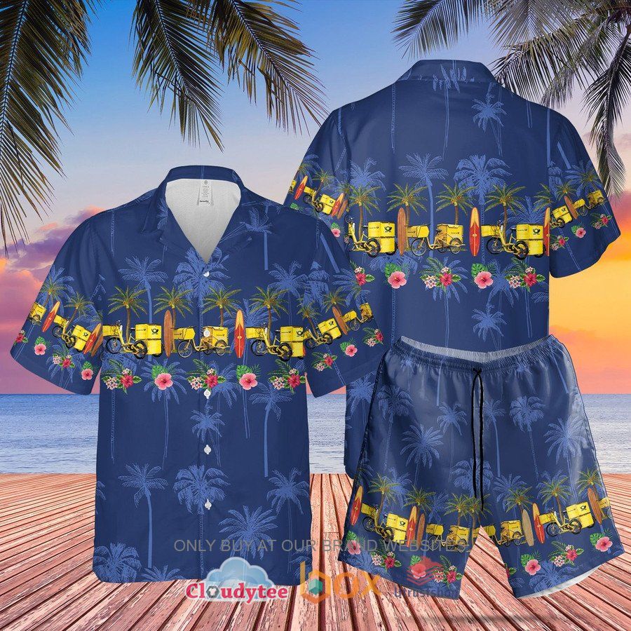 german deutsche post e trike blue hawaiian shirt short 1 38339