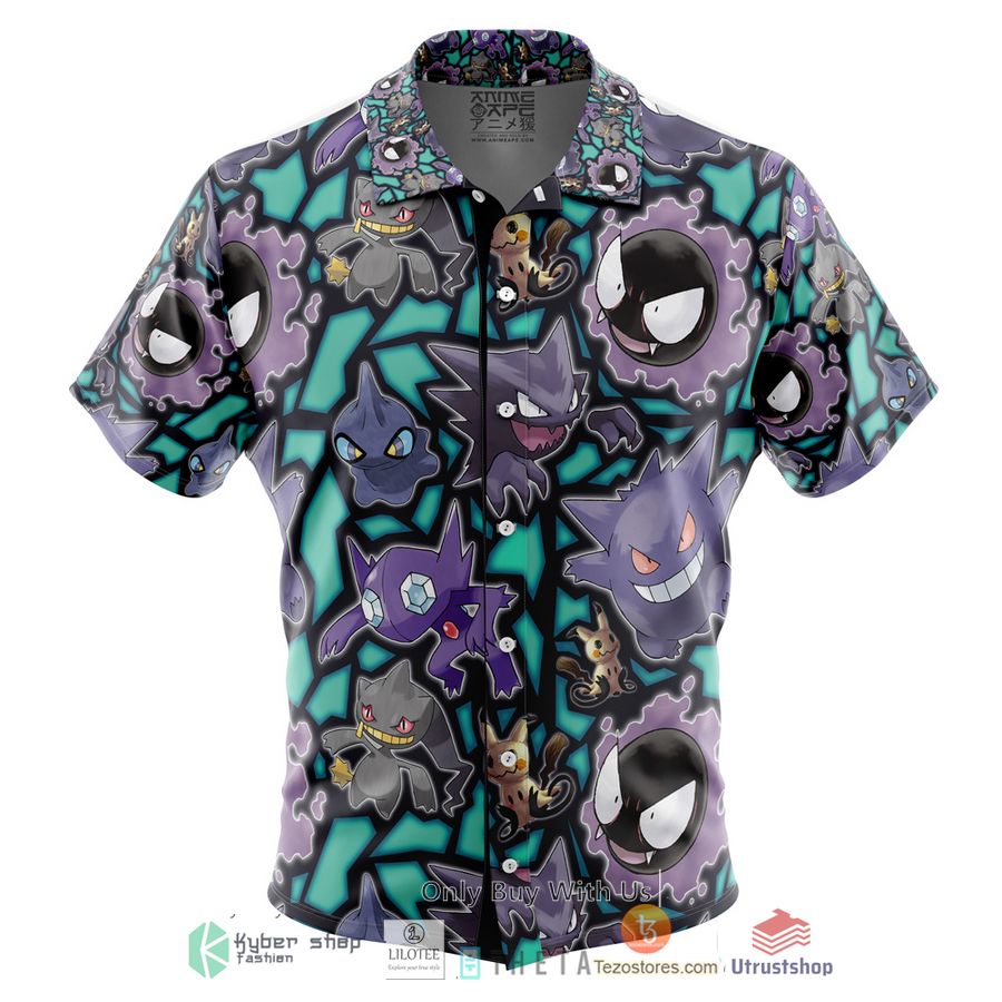ghost type pokemon short sleeve hawaiian shirt 2 76775
