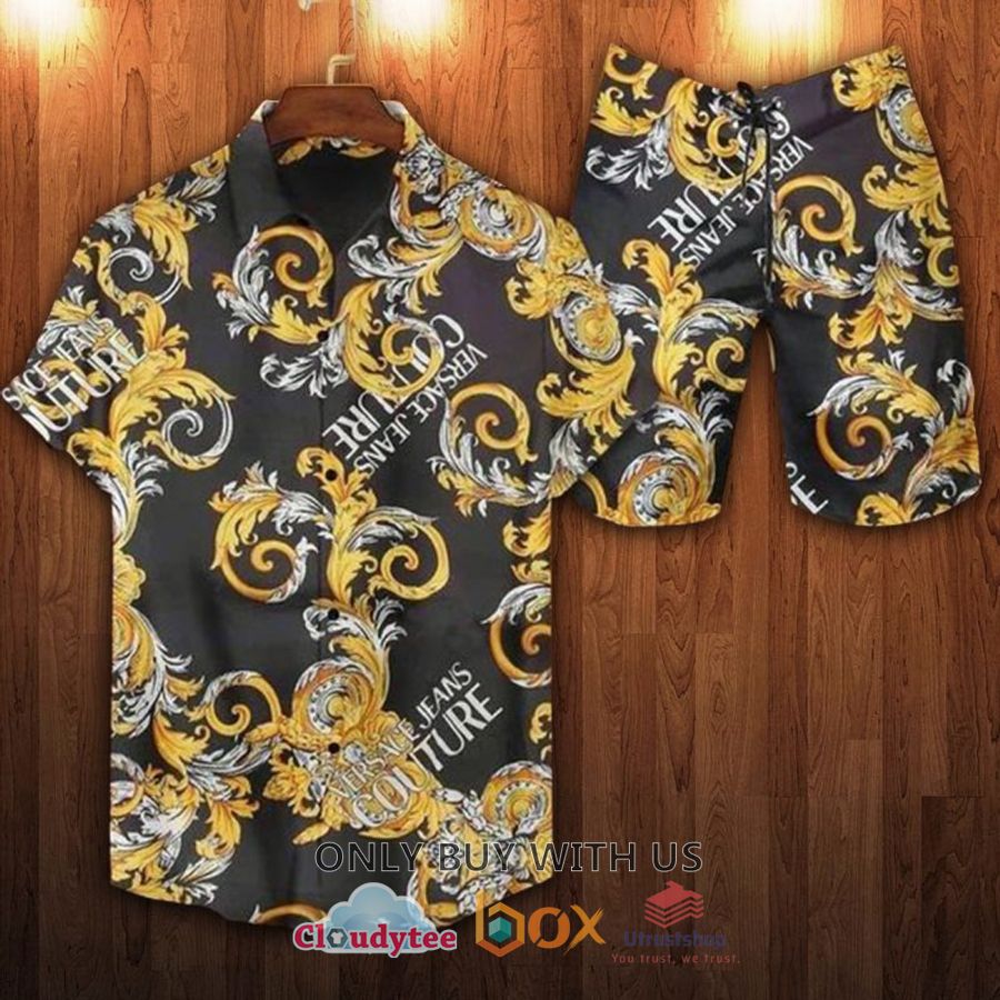 gianni versace pattern color hawaiian shirt short 1 2607