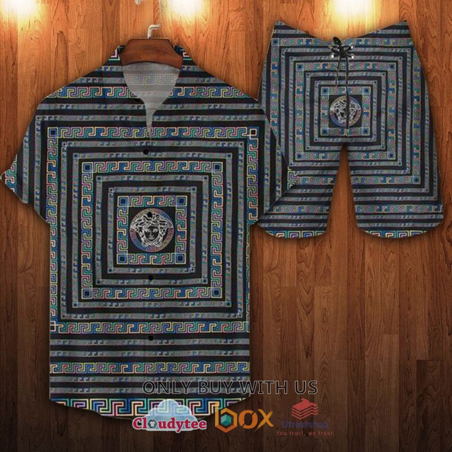 gianni versace pattern medusa hawaiian shirt short 1 35426