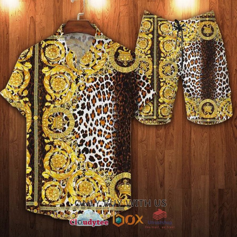 gianni versace pattern yellow hawaiian shirt short 1 60295