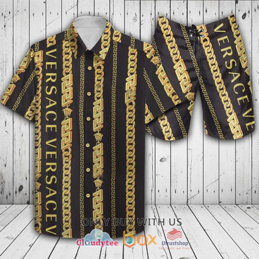 gianni versace stripes hawaiian shirt short 1 33530