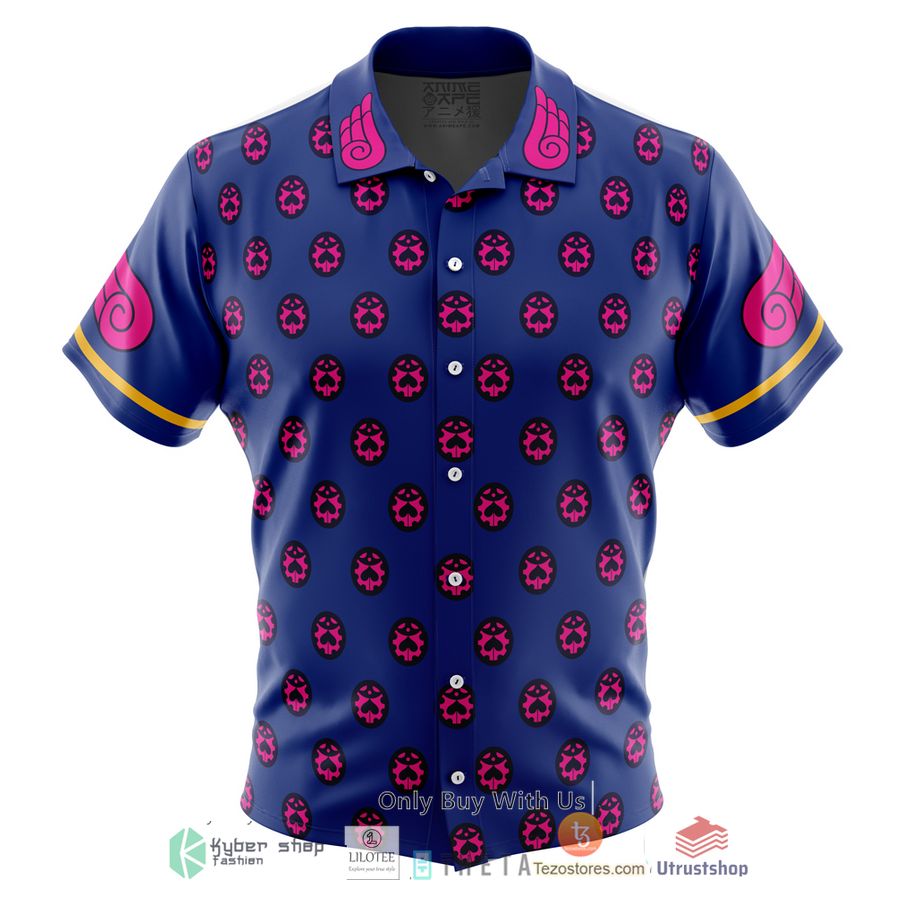 giorno giovanna jojos pattern short sleeve hawaiian shirt 1 24698