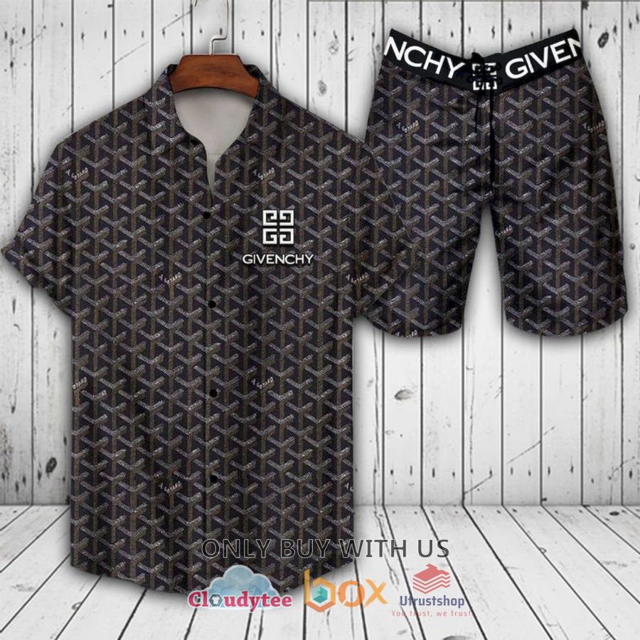 givenchy paris black hawaiian shirt short 1 82746