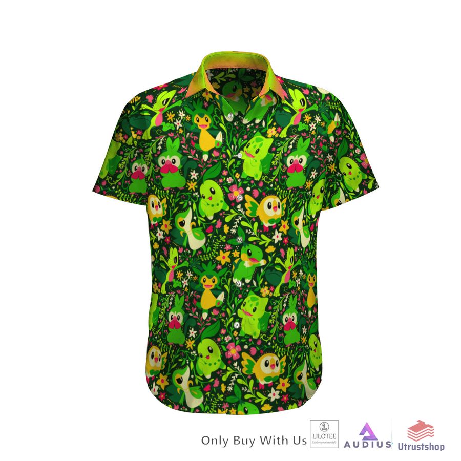 grass pokemon hawaiian shirt short 1 54677
