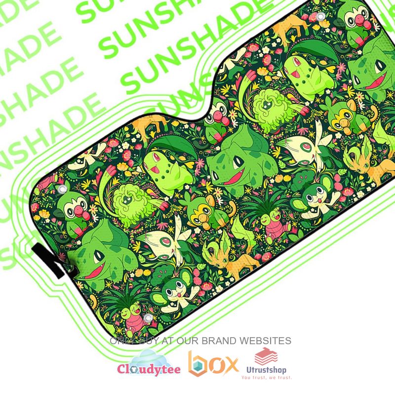 grass seamless pokemon car sunshade 1 60303