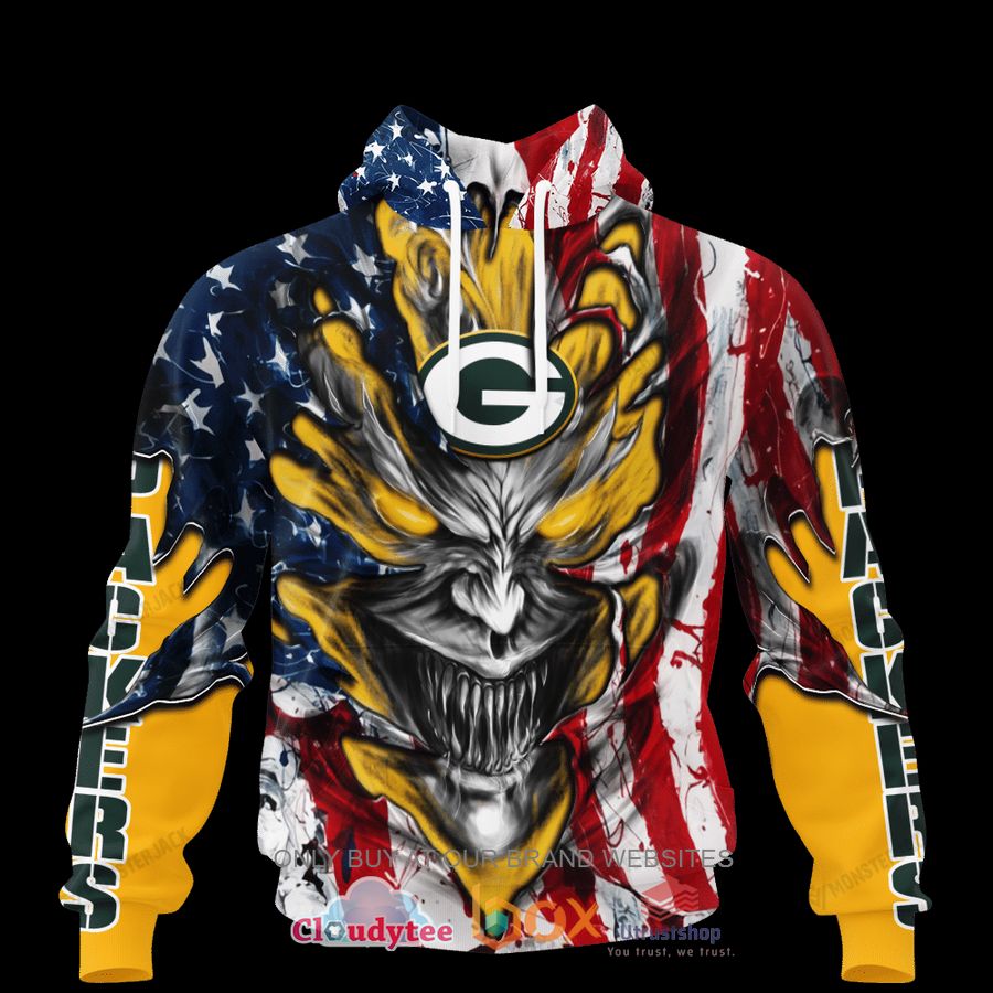 green bay packers evil demon face us flag 3d hoodie shirt 1 86439