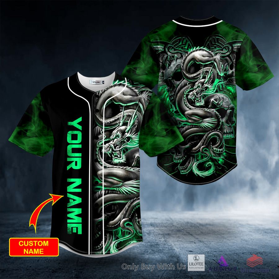 green dragon skull custom baseball jersey 1 33124
