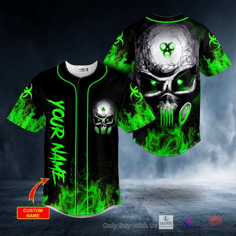 green eyes biohazard skull custom baseball jersey 1 93739