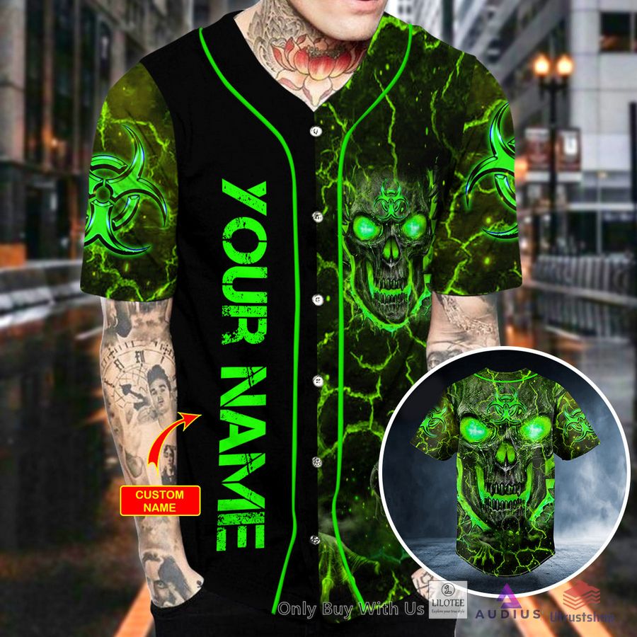green lava skull custom baseball jersey 2 62134