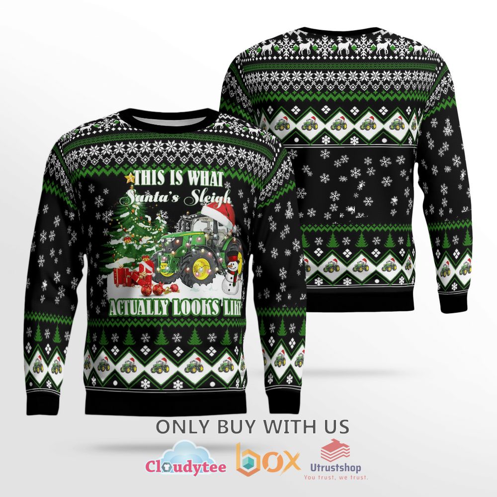 green tractor christmas sweater 1 17284