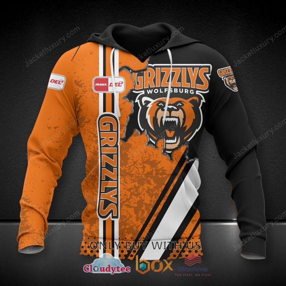 grizzlys wolfsburg orange black 3d hoodie shirt 1 8095