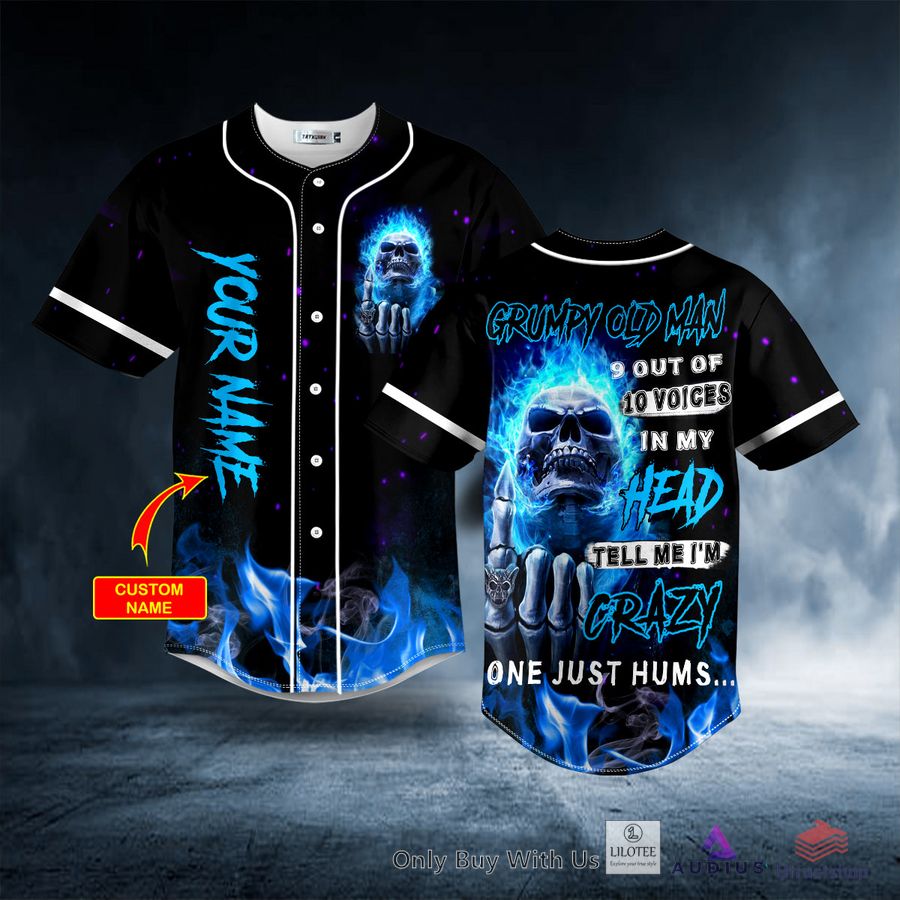 grumpy old man 9 out of 10 voices skull custom baseball jersey 1 38167