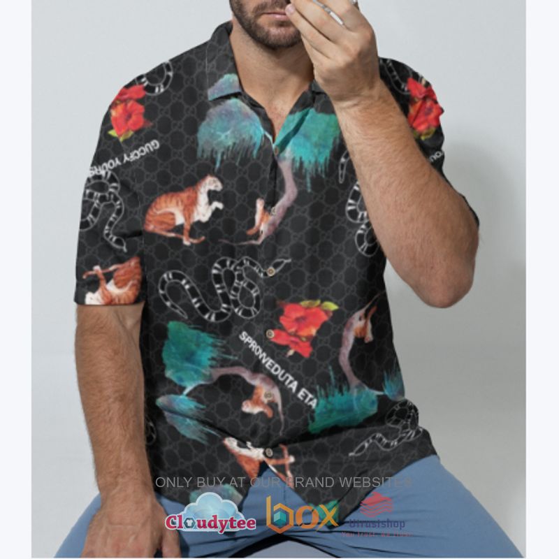 gucci animals pattern hawaiian shirt 1 29294