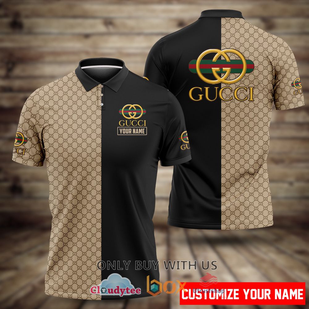 gucci black brown custom name polo shirt 1 52872
